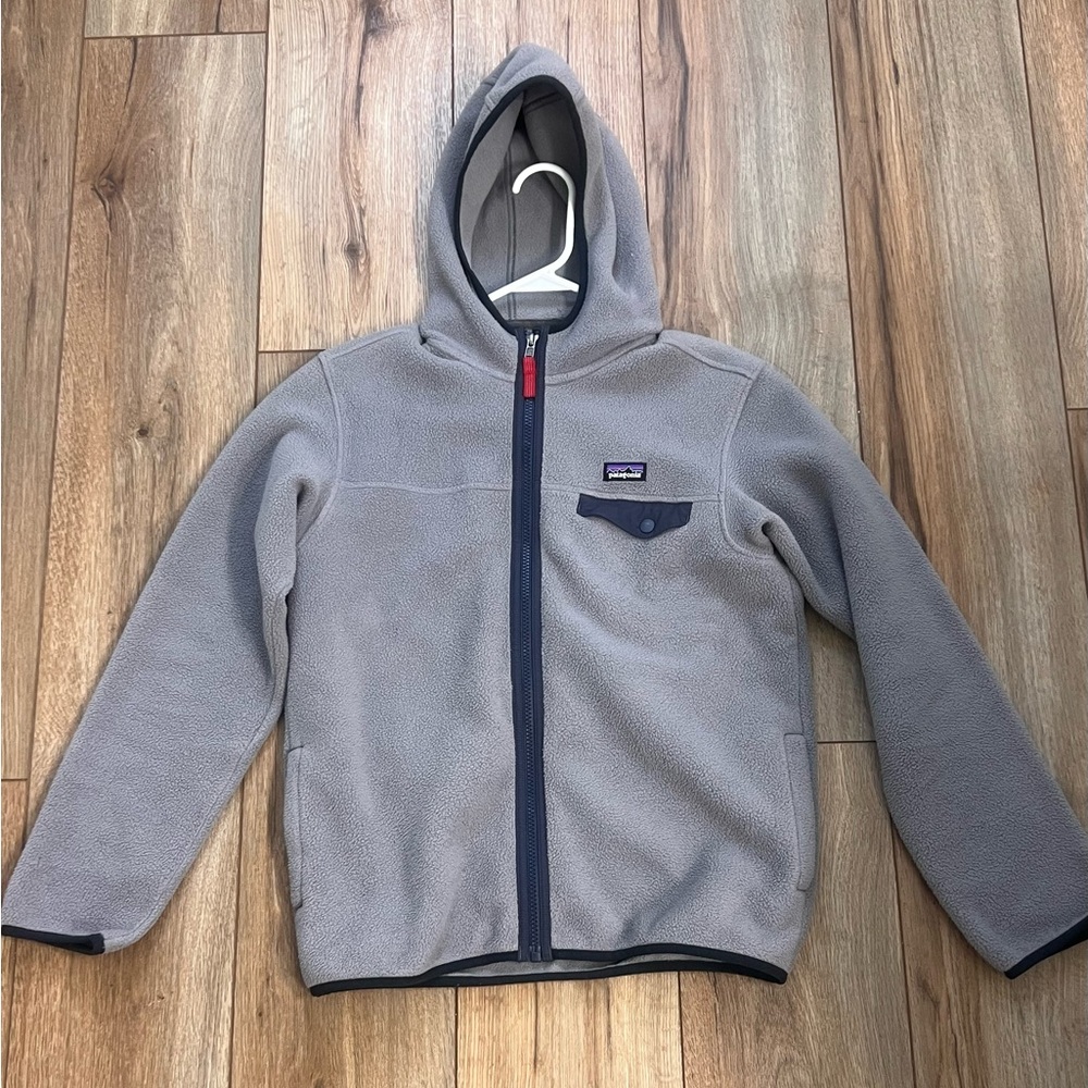 Patagonia Kids Gray Fleece Zipper Hoodie- XL